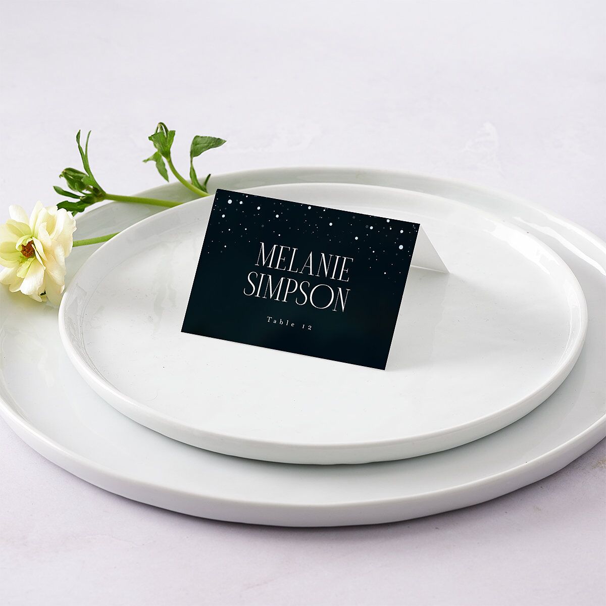 Sparkling Night Place Cards Navy Signature