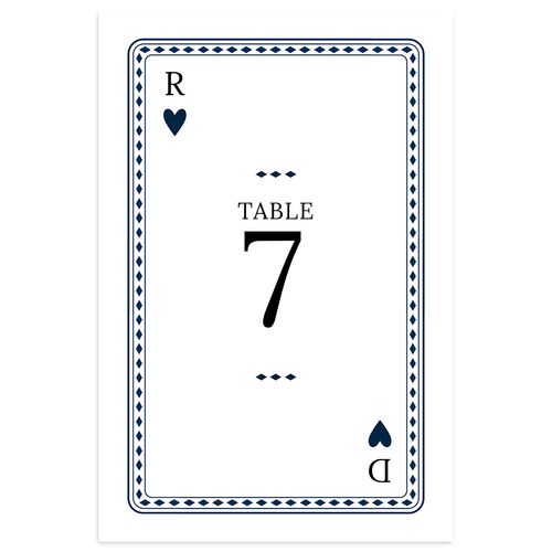 Las Vegas Playing Card Table Numbers Navy Signature