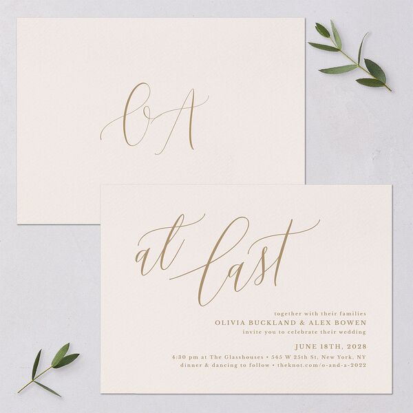 At Last Wedding Invitations Linen Signature Blank No Standard