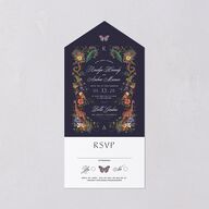 Wild About You All-in-One Wedding Invitations Dark Navy Signature Light Both Recipient and Return Addresses No