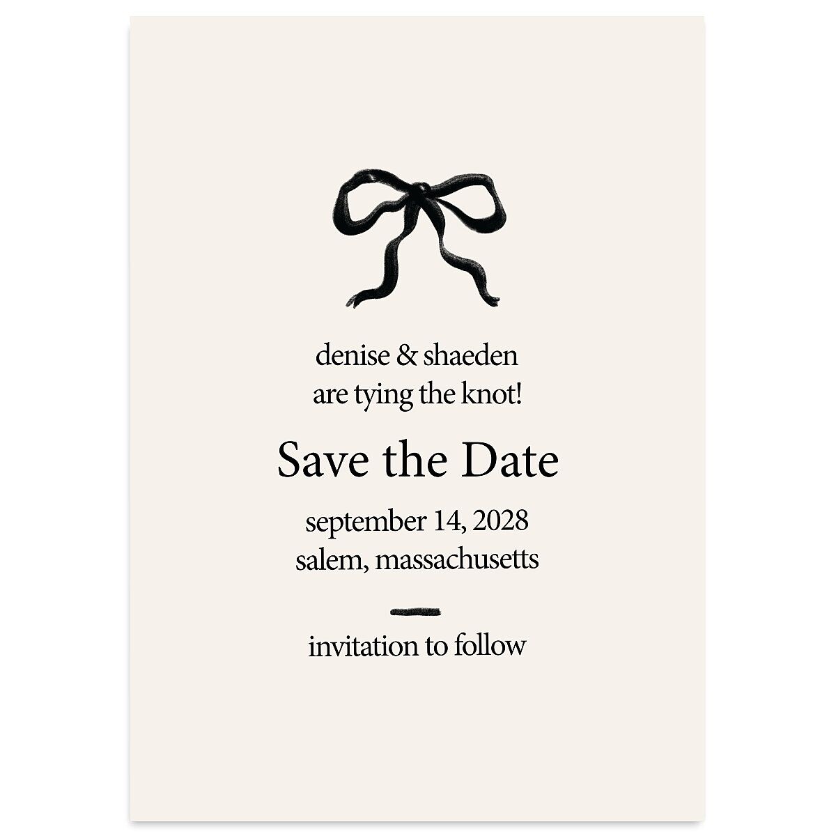 Dainty Bow Save the Date Cards