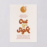 Disco Love Rehearsal Dinner Invitations Red Clay Signature Blank Standard