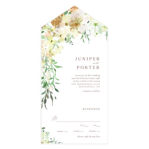 Garden Arch All-in-One Wedding Invitations Pure White Signature Light Both Recipient and Return Addresses No