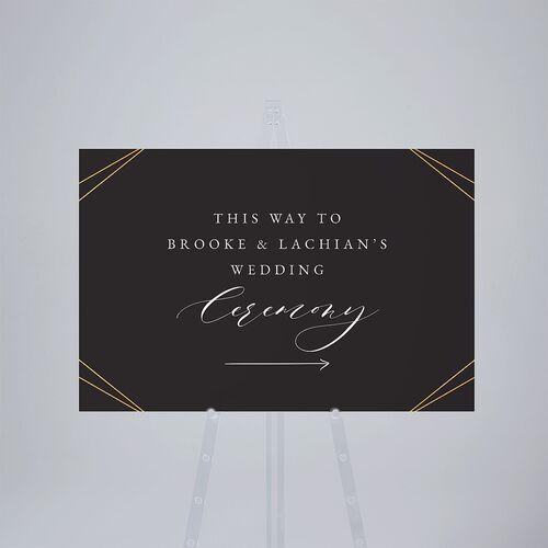 Elegant Hydrangea Standard Direction Sign Large Charcoal Standard Indoor Foam Core L Direction