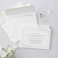 Dainty Frame Rehearsal Dinner Invitations Pure White Signature Blank