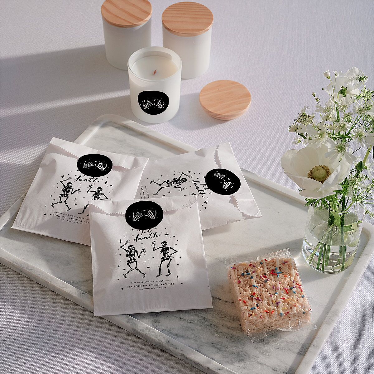 Til Death Do We Disco Wedding Stickers Licorice Circle