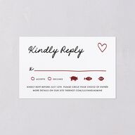 Hand Drawn Heart Photo All-in-One Wedding Invitations Maroon Signature Light Both Recipient and Return Addresses No