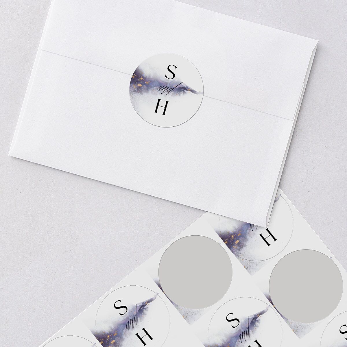 Painted Ethereal Wedding Stickers Jewel Purple Sticker