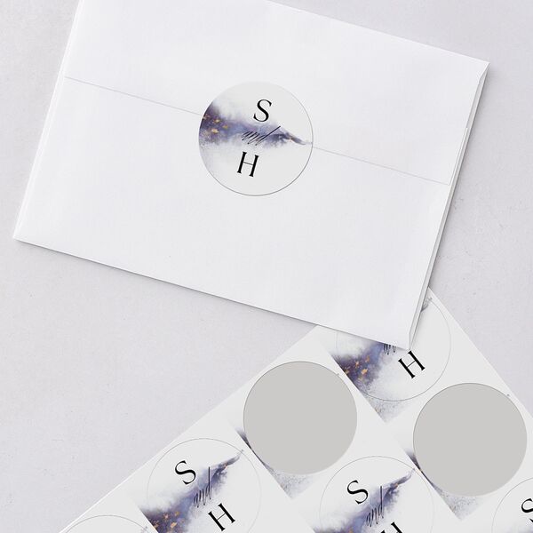Painted Ethereal Wedding Stickers Jewel Purple Sticker