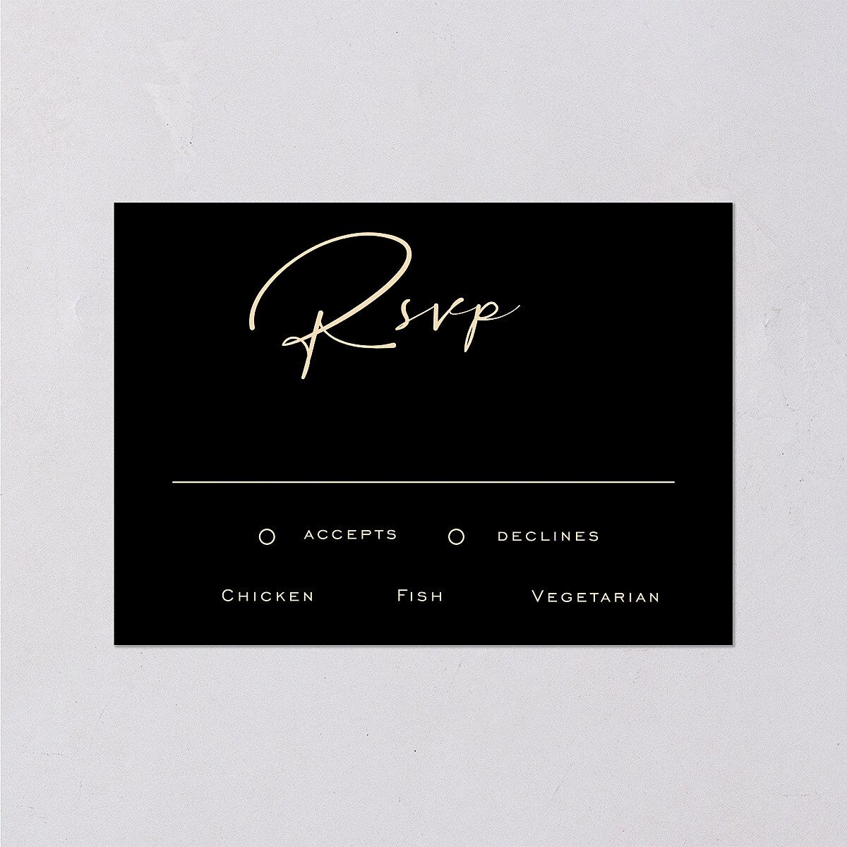 Simply Striking Wedding Response Cards Midnight Signature Standard