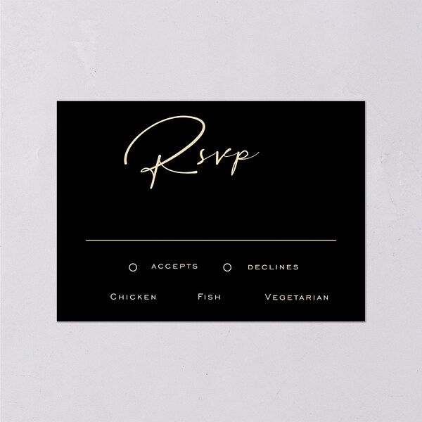 Simply Striking Wedding Response Cards Midnight Signature Standard