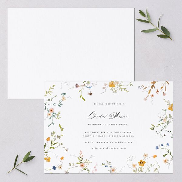 Dainty Wildflowers Bridal Shower Invitations Sunflower Signature Blank Standard