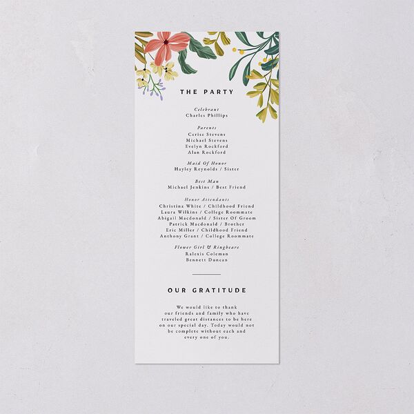 Vintage Garden Wedding Programs Rose Gold Signature