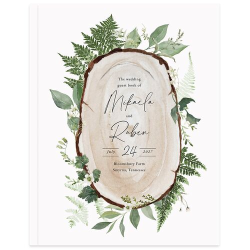 Fairytale Woodgrain Slab Guest Books Pure White
