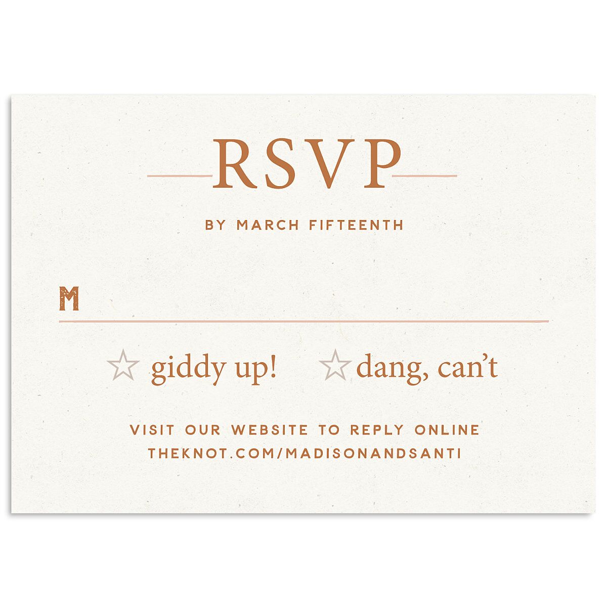 Hitched in Texas Wedding Response Cards