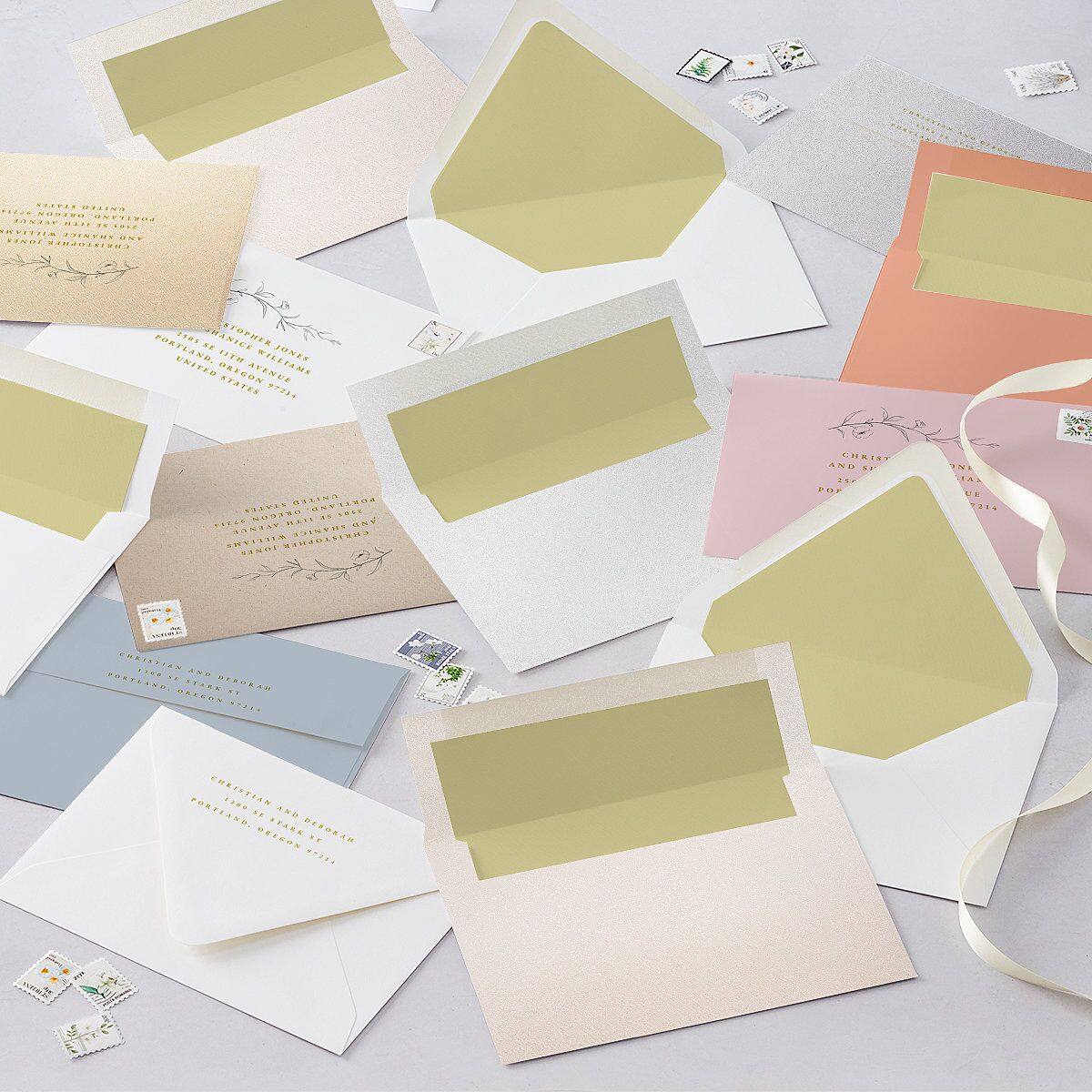 Graceful Botanical Wedding Invitations Gold Signature Blank No Standard