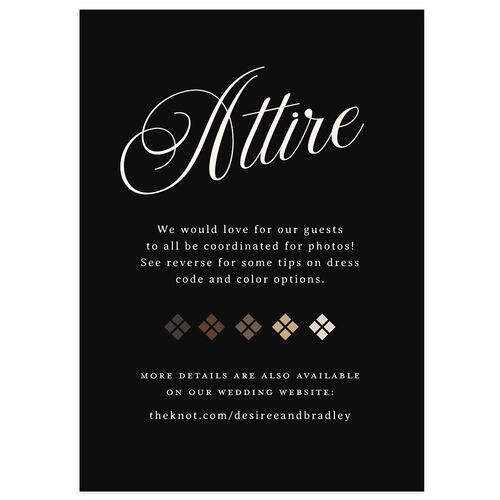Elegant Hollywood Calligraphy Wedding Attire Cards Licorice Signature Standard