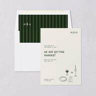 Hand Drawn Recipe Save the Date Cards Dark Camo Signature smooth Blank No Standard