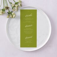 We're Getting Married Menus Deep Olive Signature