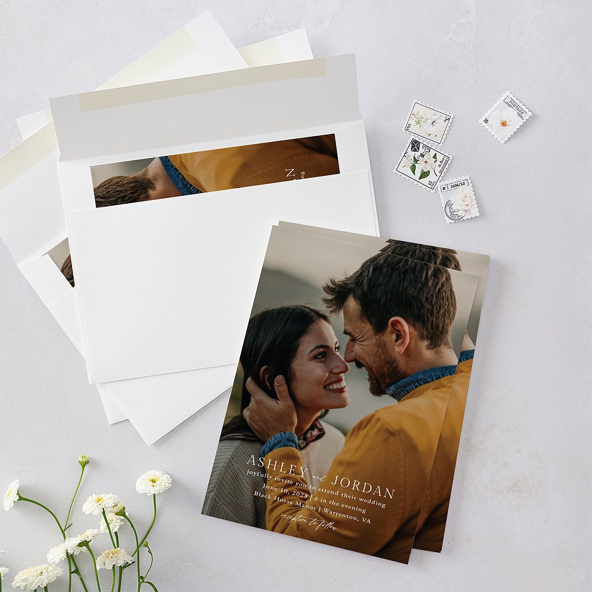 Simply Captured Wedding Invitations Linen Signature Blank No Standard
