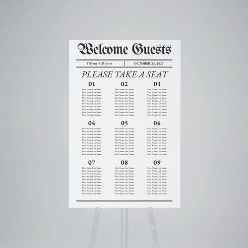 Newspaper Standard Seating Chart Large Pure White Standard Indoor Foam Core L Seating