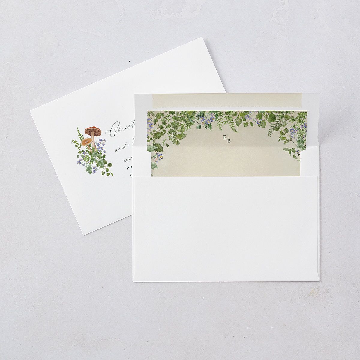 Mushroom Garden Fairytale Wedding Invitations Dark Green Signature Blank No Standard