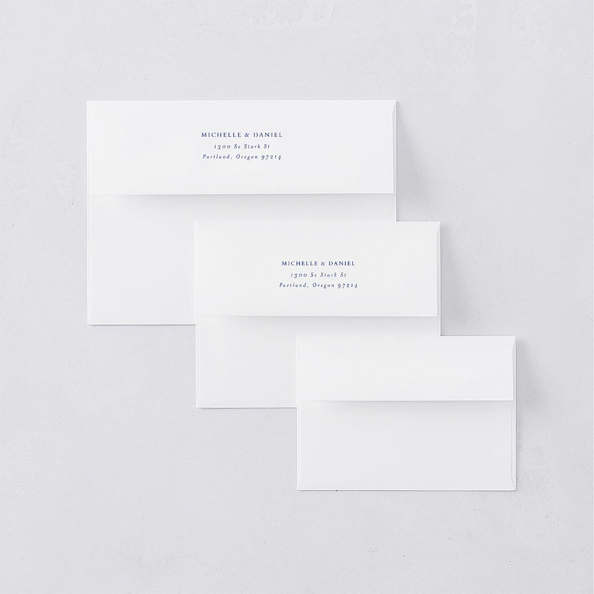 Jewish Rings Save The Date Card Envelopes White Pure White Both Recipient and Return Addresses Signature Standard
