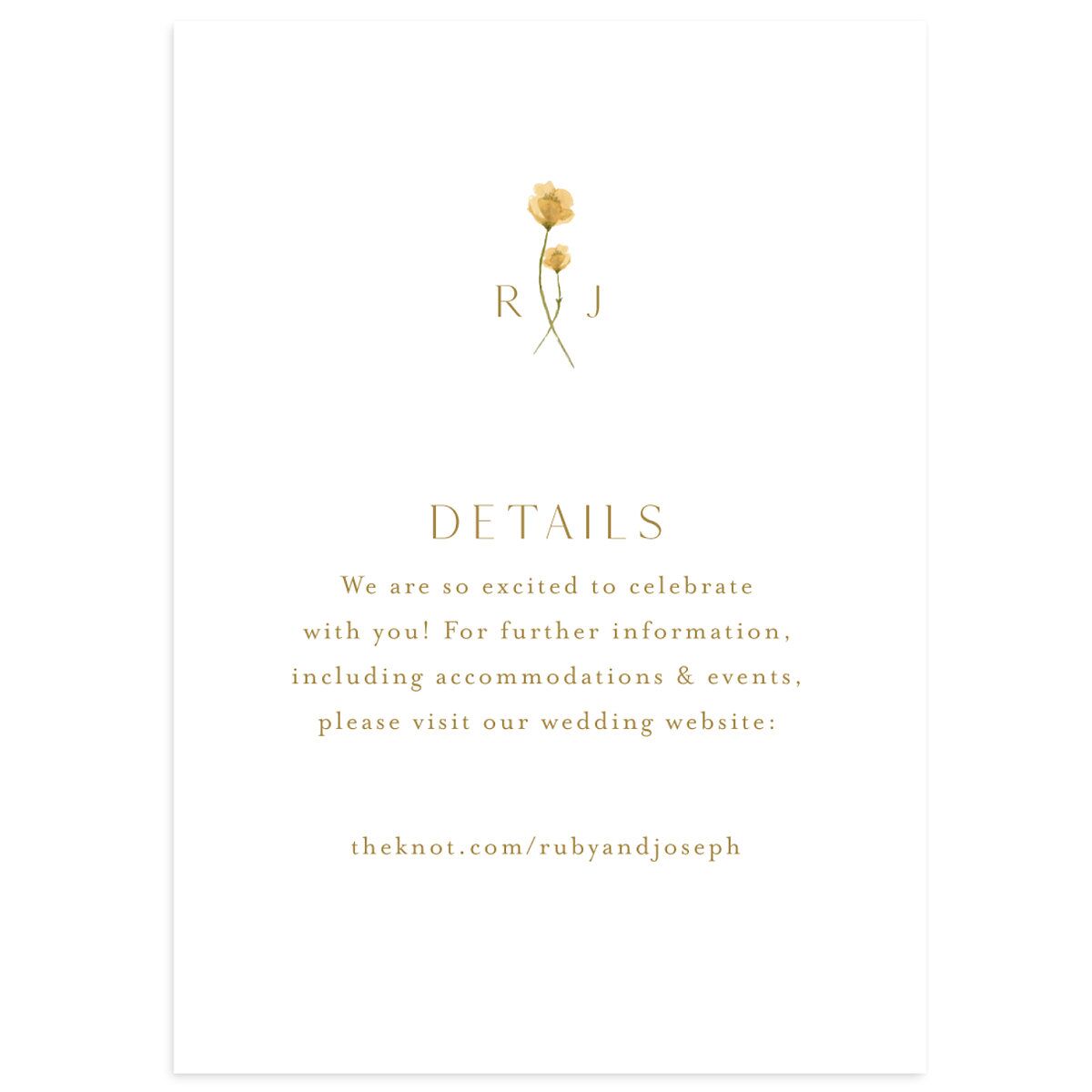 Dainty Monogram Wedding Enclosure Cards