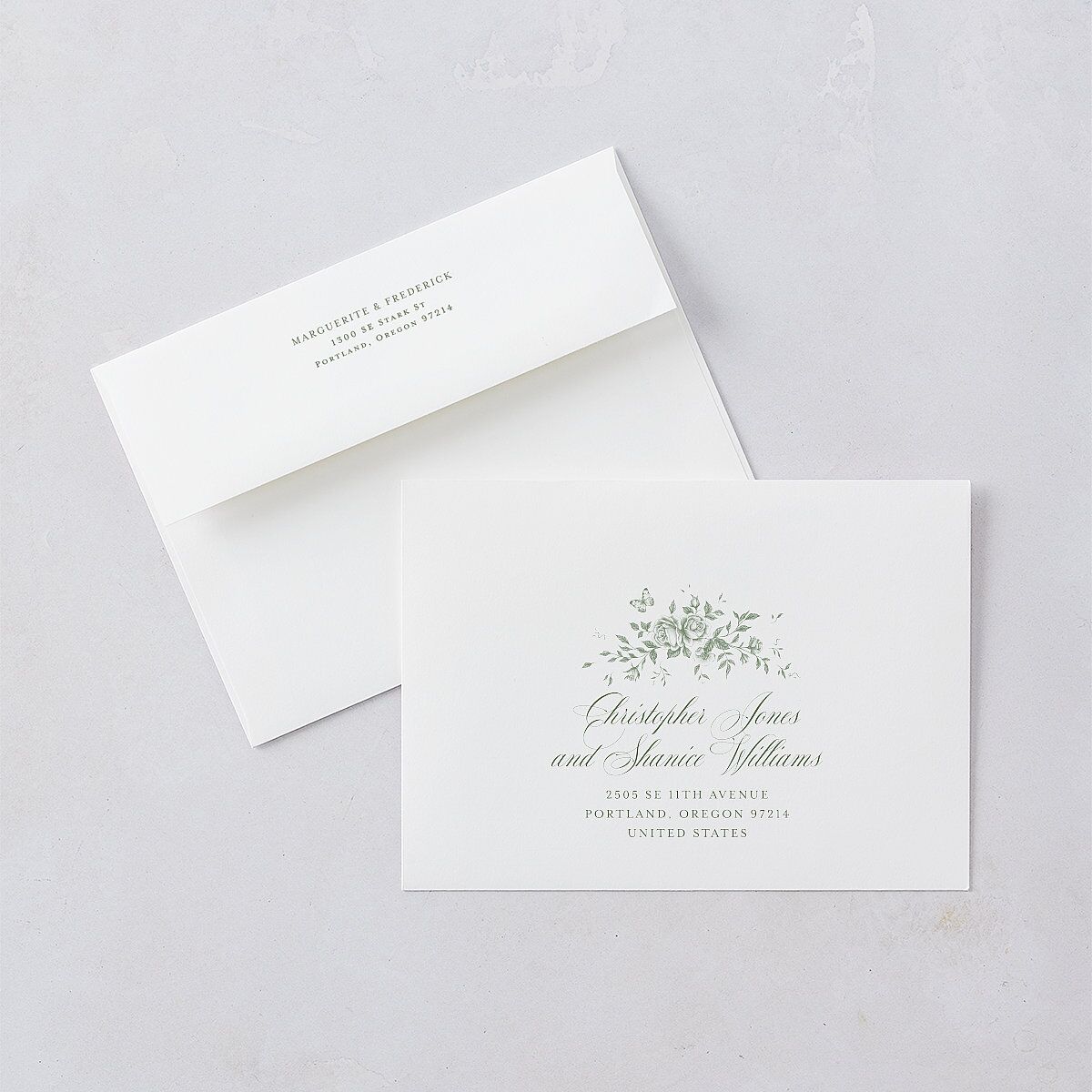 Elegant Rose Crest Wedding Invitations Deep Olive Signature Blank No Standard
