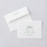 Elegant Rose Crest Wedding Invitations Deep Olive Signature Blank No Standard