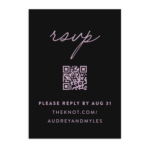 Elegant Heart QR Code RSVP Cards Licorice Signature Standard