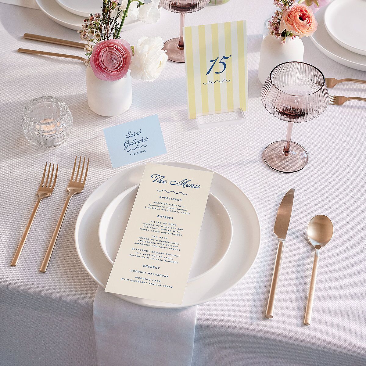 Cabana Stripes Menus Lemon Signature
