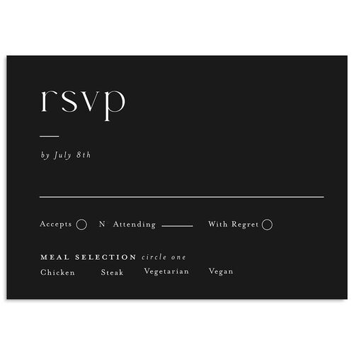 Refined Wedding Response Cards Charcoal Signature