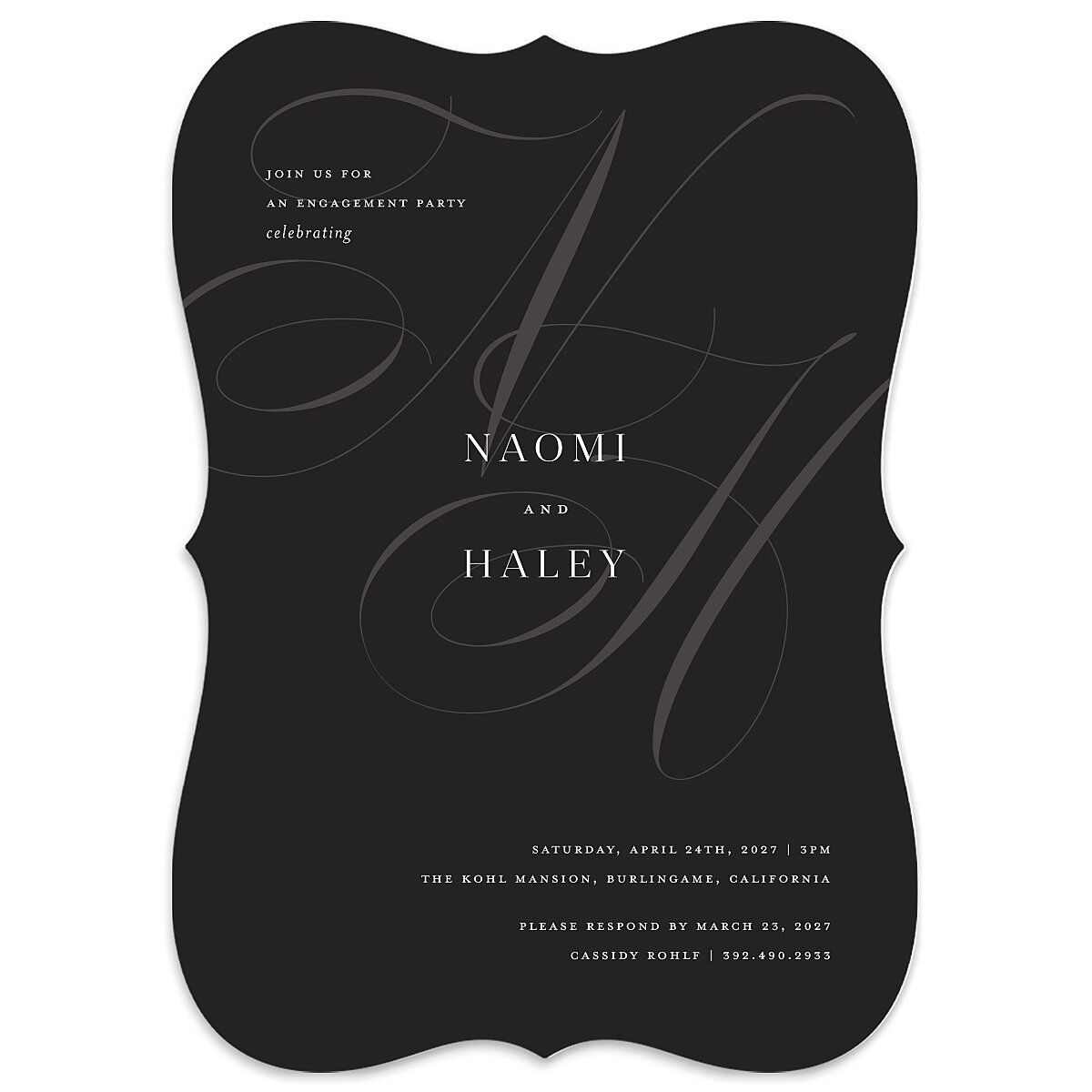 Elegant Monogram Bridal Shower Invitations