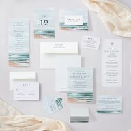 Painted Beach Wedding Response Cards Dusty Blue Signature Standard