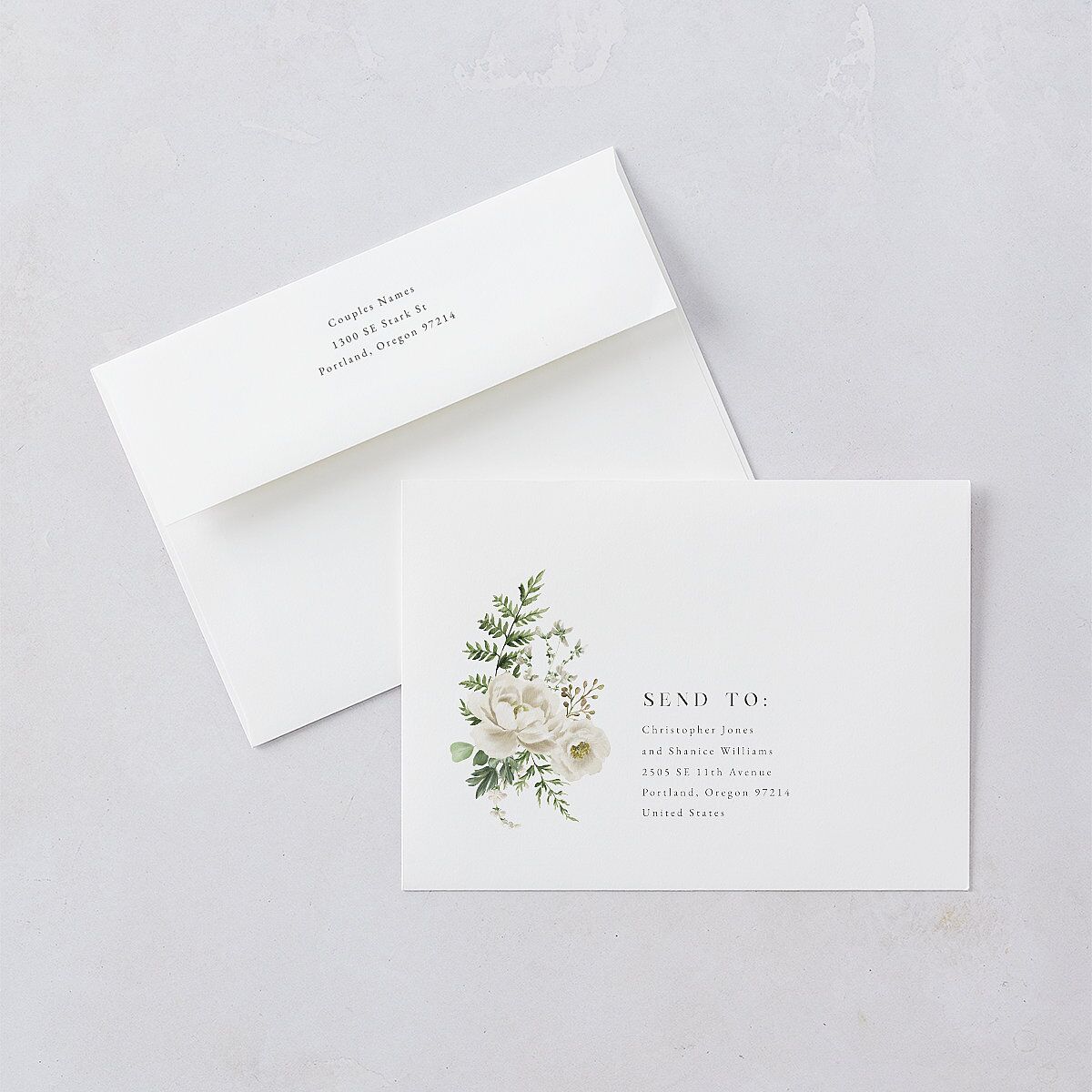 Gilded Fern Frame Wedding Invitations Gold Linen Signature Blank No Standard