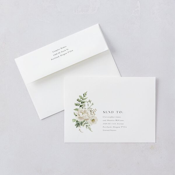 Gilded Fern Frame Wedding Invitations Gold Linen Signature Blank No Standard