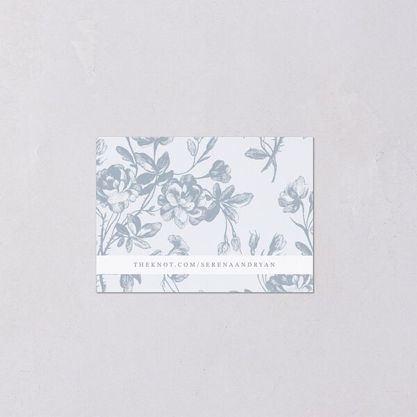 Vintage Hydrangea Garden Crest QR Code RSVP Cards Slate Signature Standard