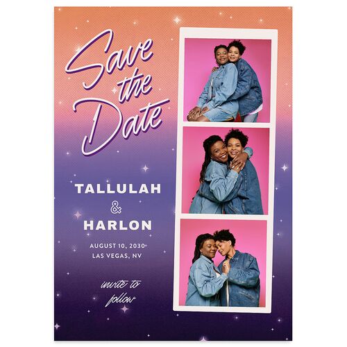 Las Vegas Love Save the Date Cards Pinot Signature smooth Blank No Standard