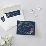 Gilded Botanical Foil Thank You Cards Gold Moody Blue