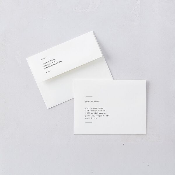 Minimal Gallery Save the Date Petite Cards Pure White Signature smooth Blank No Standard