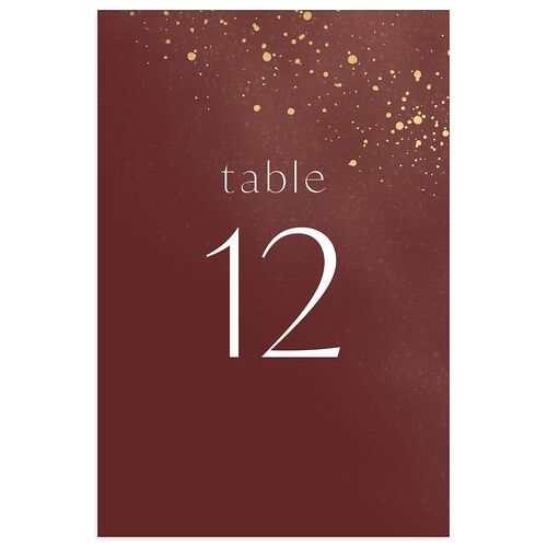 Shimmer Dust Table Numbers Gold Merlot Signature