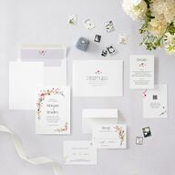 Wildflower Arch Wedding Invitations Pure White Signature Blank No Arch