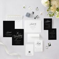 Elegant Hollywood Calligraphy Wedding Invitations Licorice Signature Blank No Standard