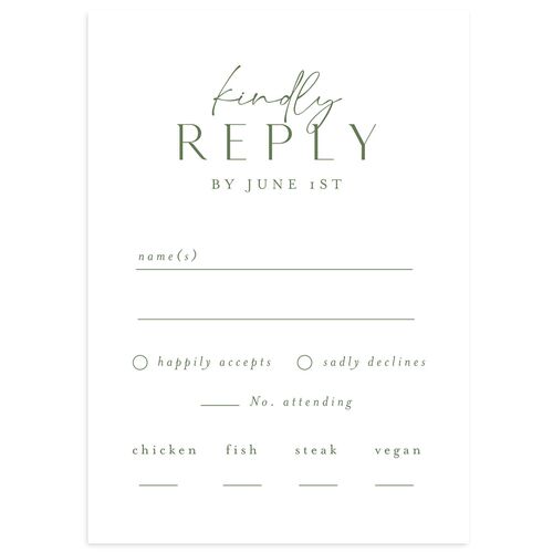 Side Panel Wedding Response Cards Deep Olive Signature Standard
