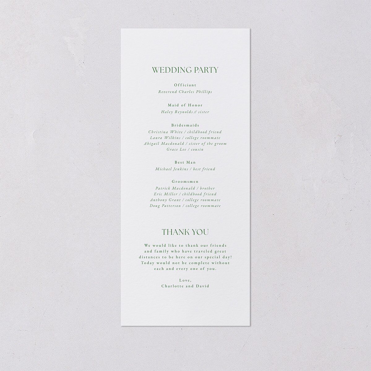 Vintage Bow Wedding Programs Jewel Green Signature