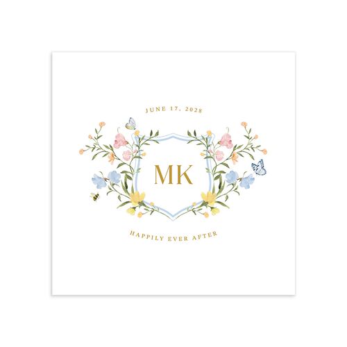 Fairytale Wildflower Crest Cocktail Napkins Daffodil Napkin Uncoined