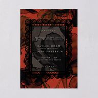 Moody Romantic Lace Floral Wedding Invitations Red Clay Signature Blank No Standard