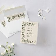 Vintage Fantasy Vines Thank You Cards Olive