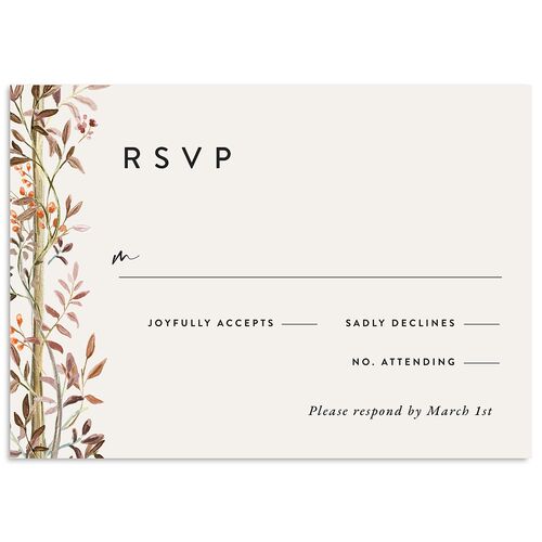 Rustic Arch Wedding Response Cards Walnut Signature Standard